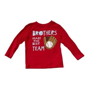 Old Navy Red Kids Boys Cotton Shirt with Baseball Design 2T